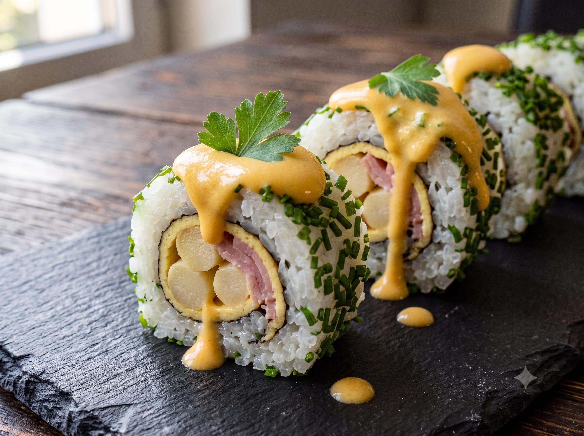 Spargel-Flädle-Schinken Roll