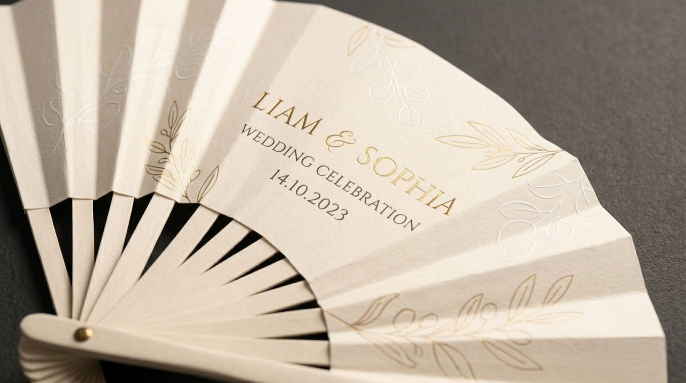 Personalisierte hölzerne Hochzeitsfächer